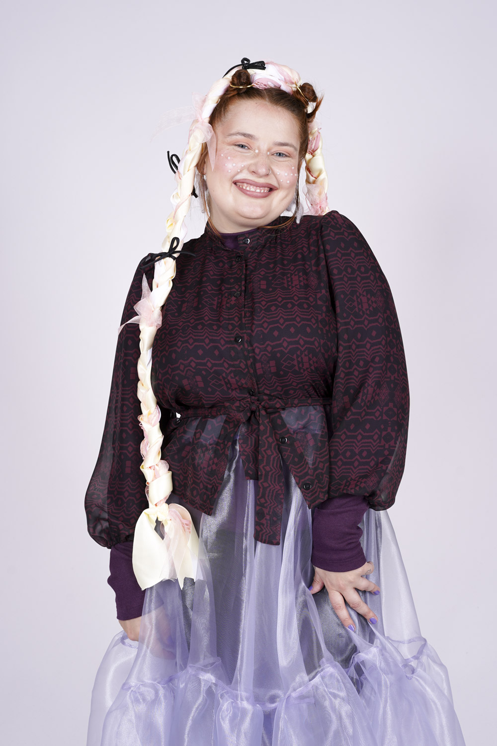 LISSABON BLUSE deluxe Muster dunkel