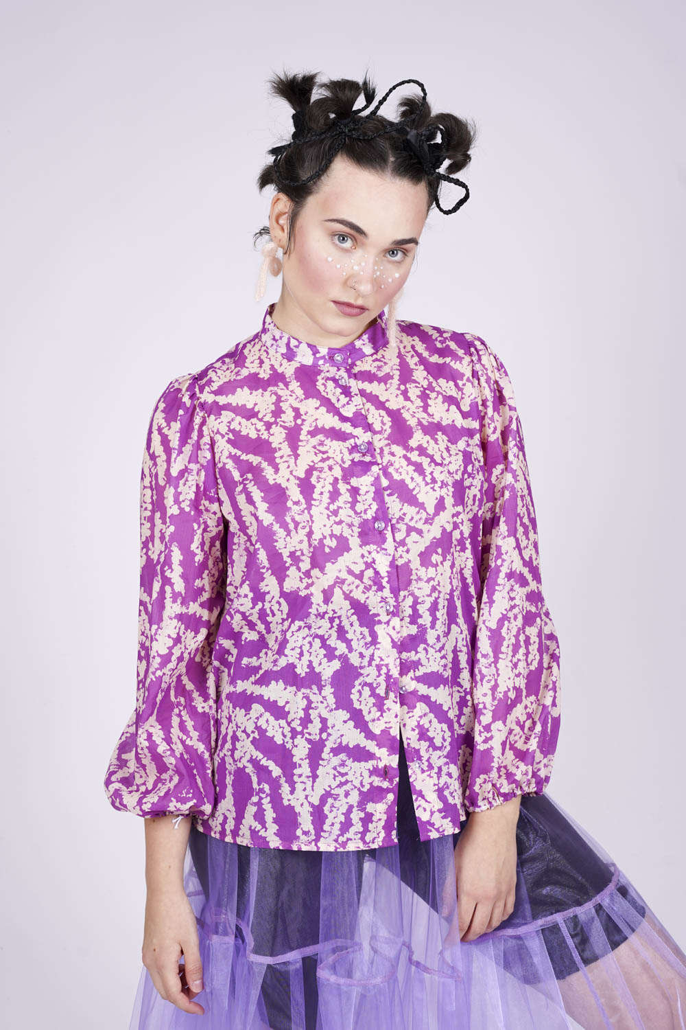 LISSABON BLUSE deluxe Muster pink rosa