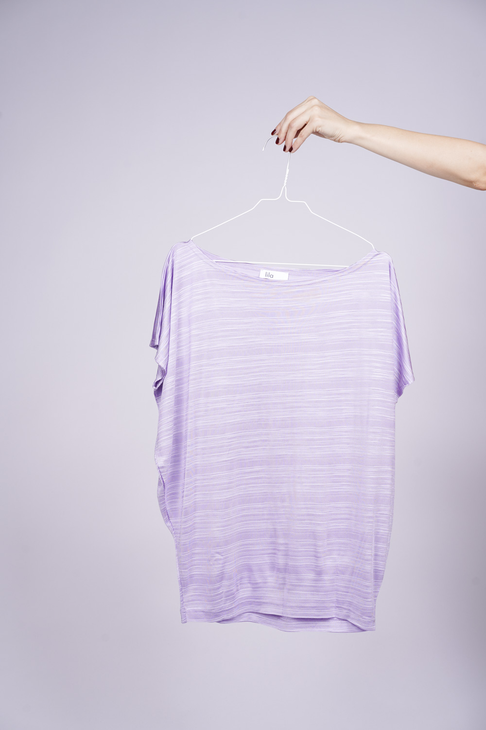 OSLO SHIRT Streifen ganz dünn flieder weiß