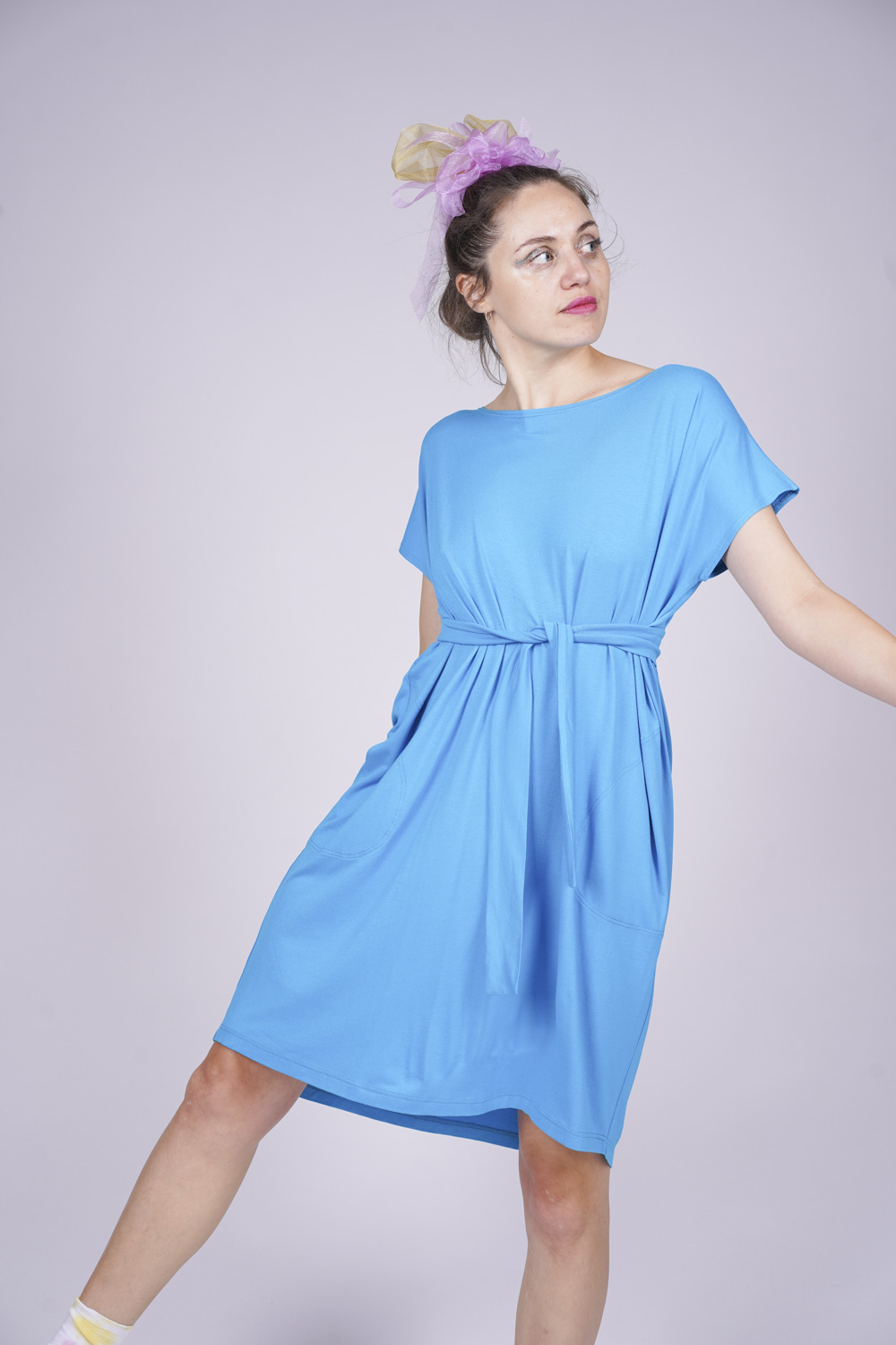 OSLO KLEID uni Viskose meerestürkis