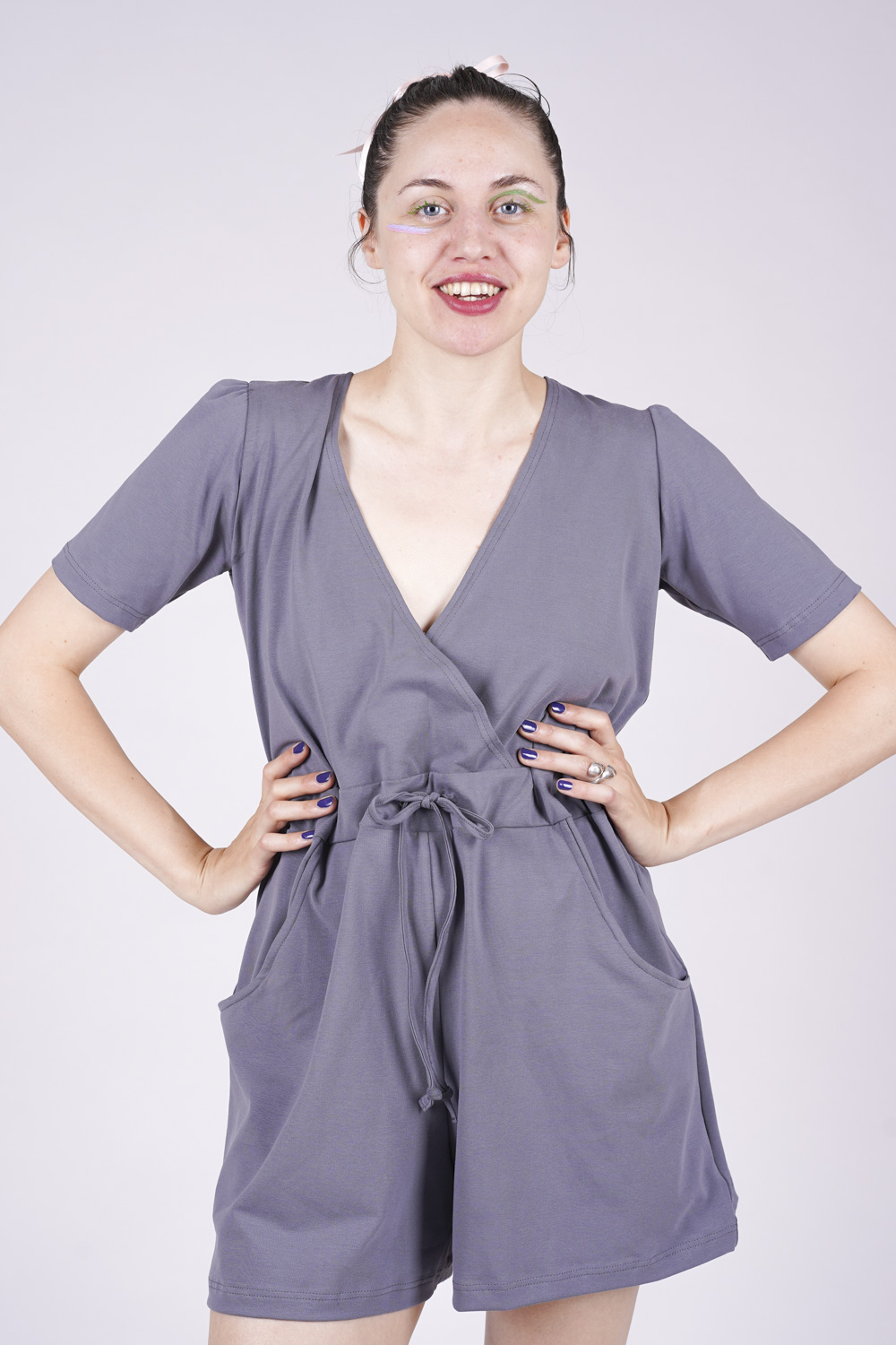 NOINA OVERALL kurz anthrazit Baumwolle