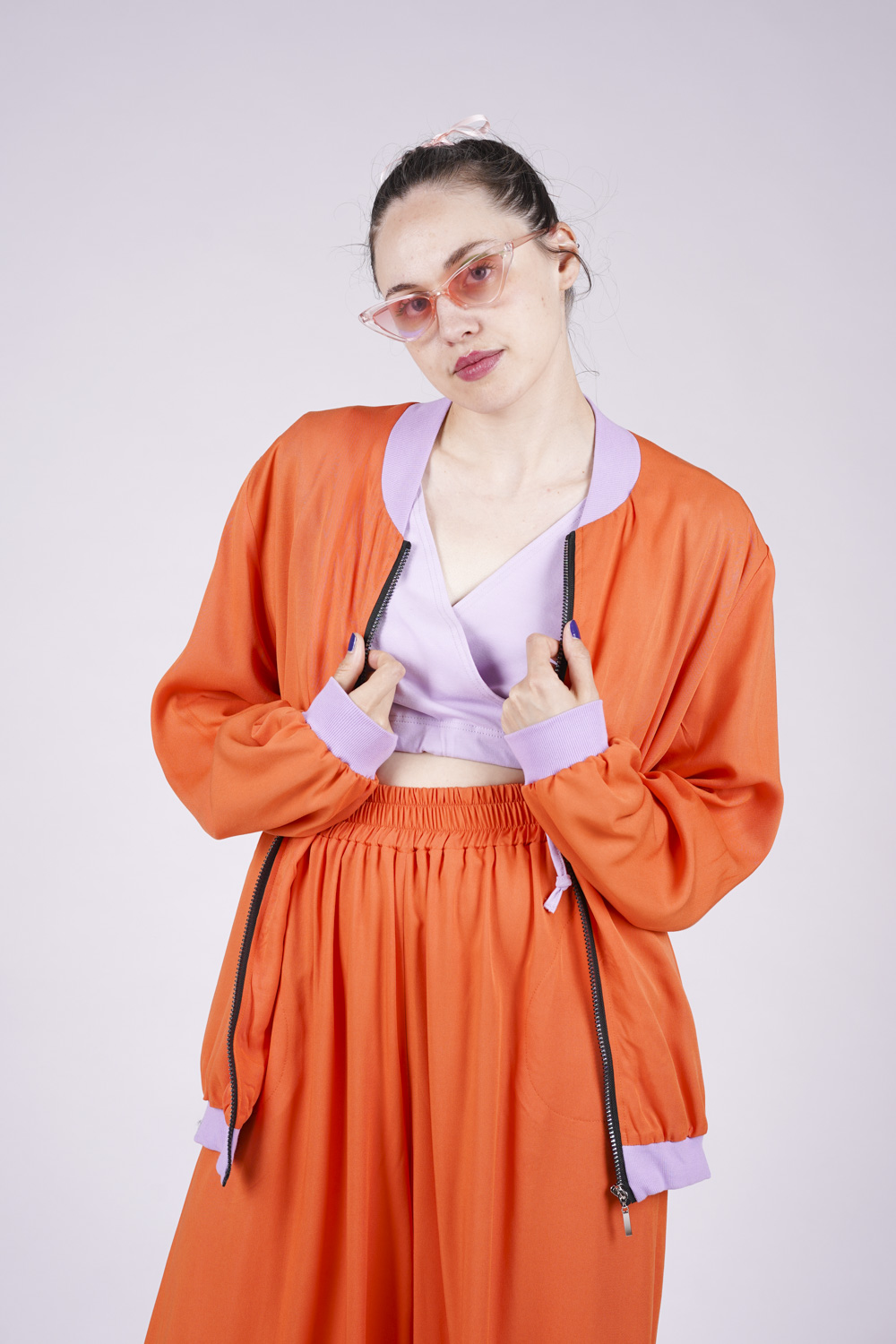 DINO JACKE uni orange/flieder MEDIUM