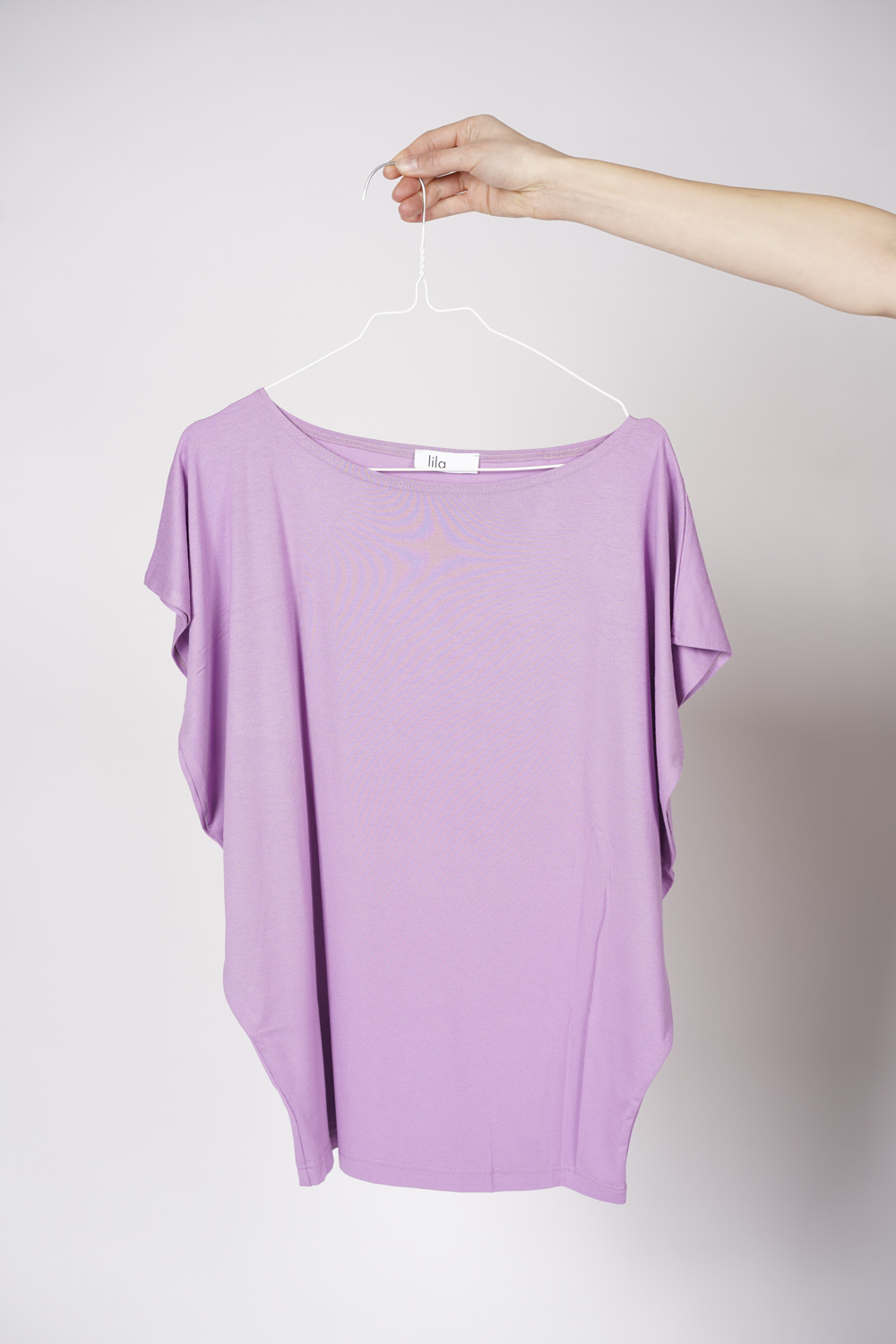 OSLO SHIRT uni flieder Viskosejersey