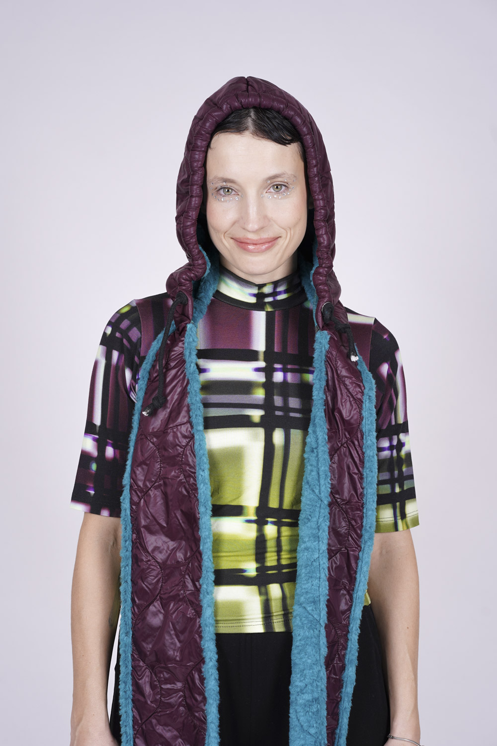 KAPUZENSCHAL petrol Stepp