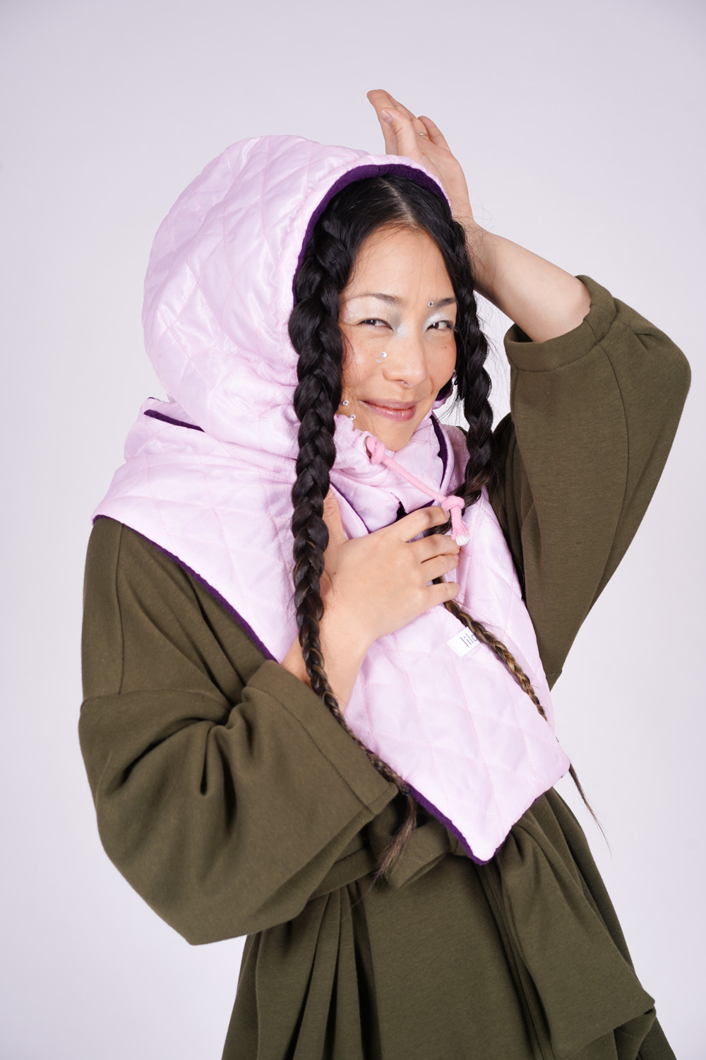 KAPUZENSCHAL rosa Stepp