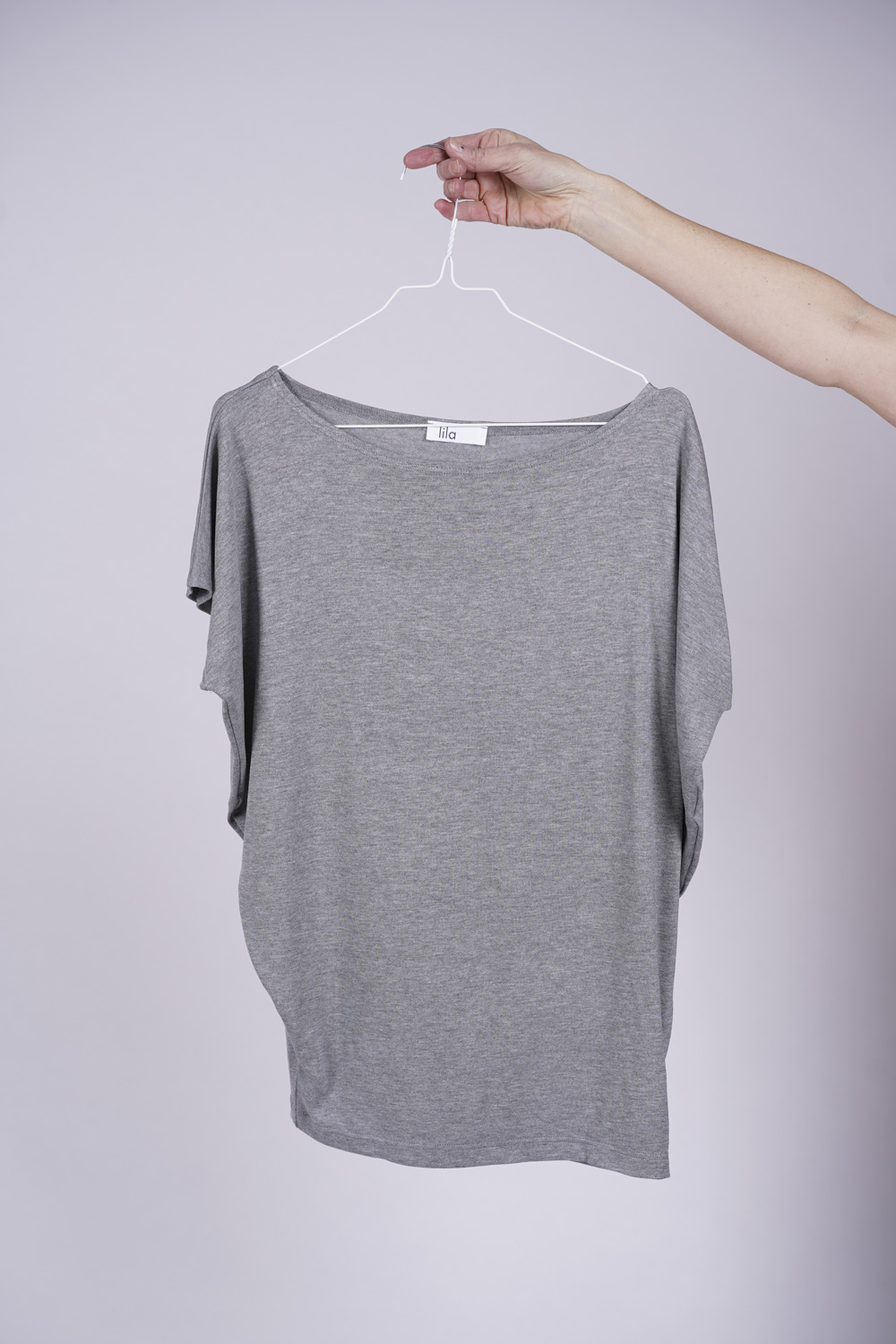 OSLO SHIRT uni hellgrau Viskosestrick